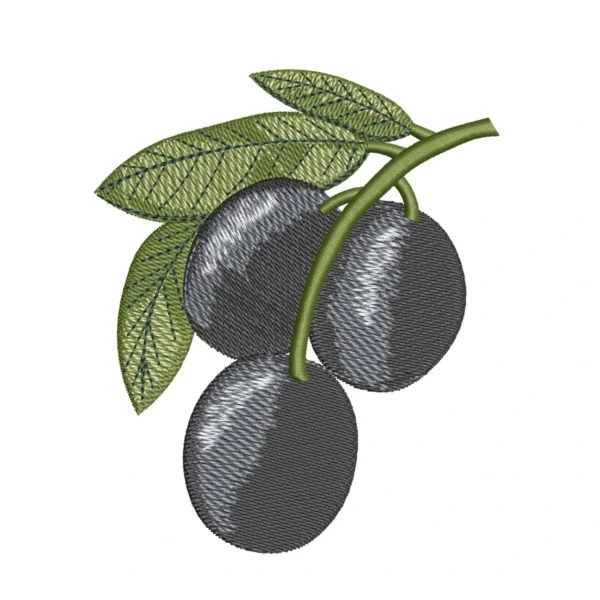 Black olives embroidery design - olives embroidery pattern 1