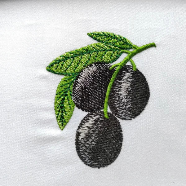 Black olives embroidery design - olives embroidery pattern