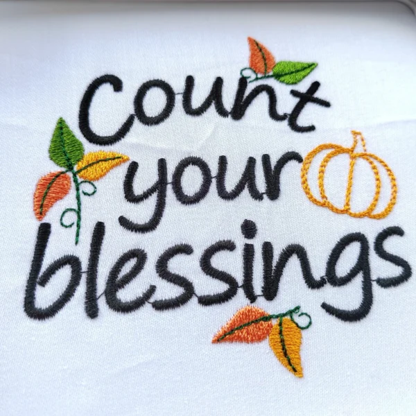 Count your blessings embroidery design - autumn embroidery pattern