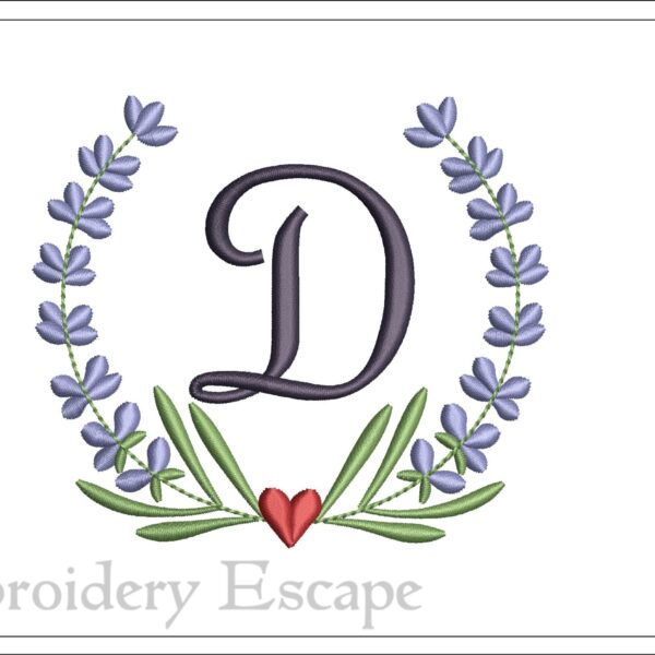 Letter D embroidery design