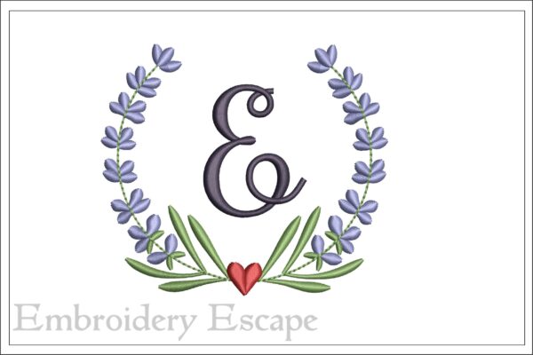 Letter E embroidery design