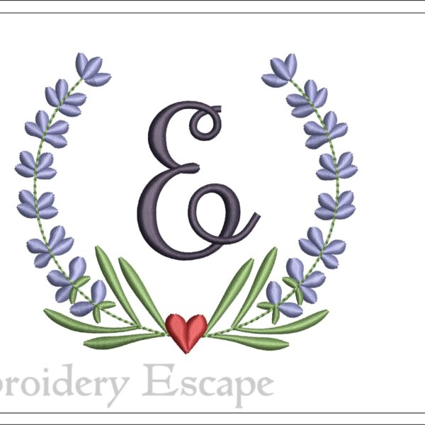 Letter E embroidery design