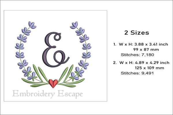 Letter E embroidery design