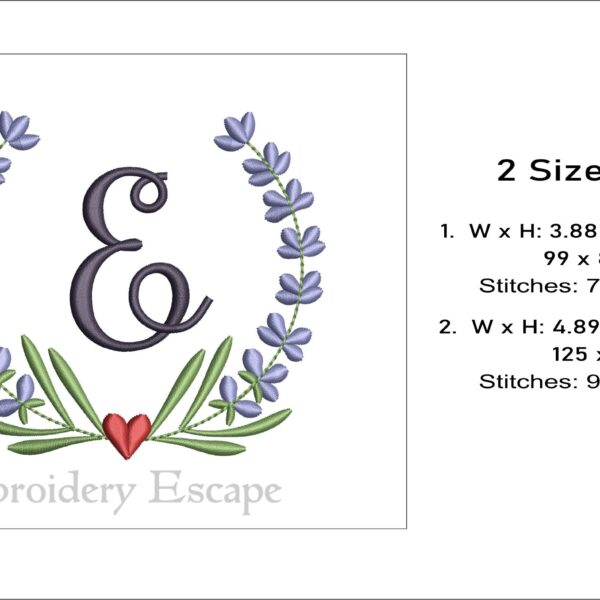 Letter E embroidery design