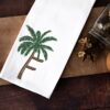 Palm tree letter F embroidery design