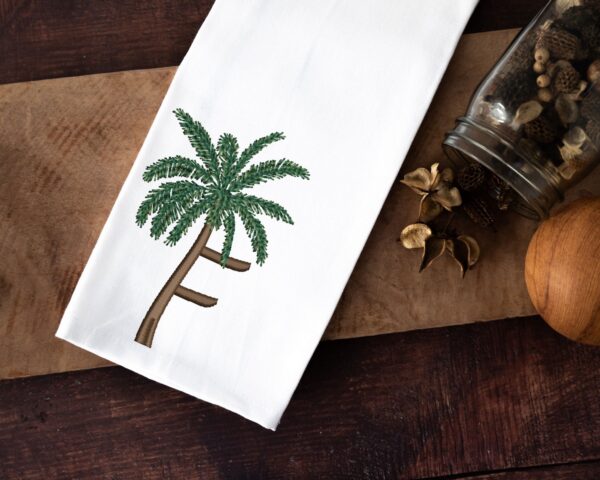 Palm tree letter F embroidery design