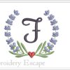 Letter F embroidery design