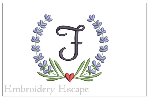 Letter F embroidery design