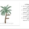 Palm tree letter F embroidery design