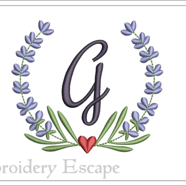 Letter G embroidery design