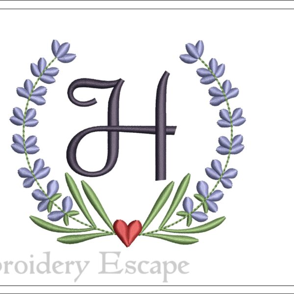 Letter H embroidery design