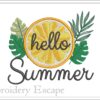 Hello Summer embroidery design