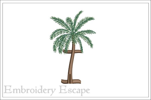 Palm tree letter I machine embroidery file