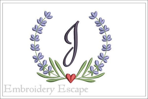 Letter J embroidery design