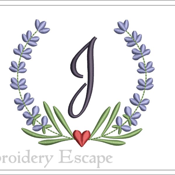 Letter J embroidery design