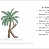 Palm tree letter K embroidery design