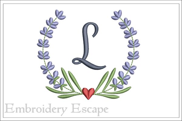 Letter L machine embroidery design