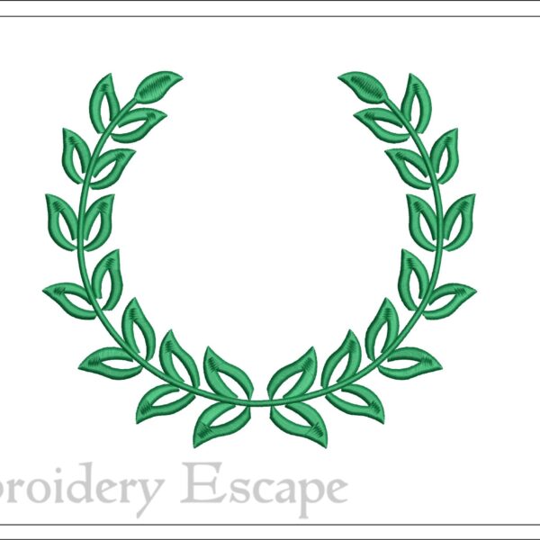 Laurel wreath embroidery design