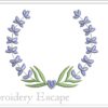 Lavender wreath embroidery design