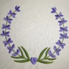 Lavender wreath embroidery design - monogram frame embroidery pattern