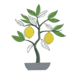 Lemon Tree Embroidery Design - Nature Embroidery Pattern