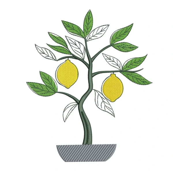 Lemon tree embroidery design - tree embroidery pattern 1