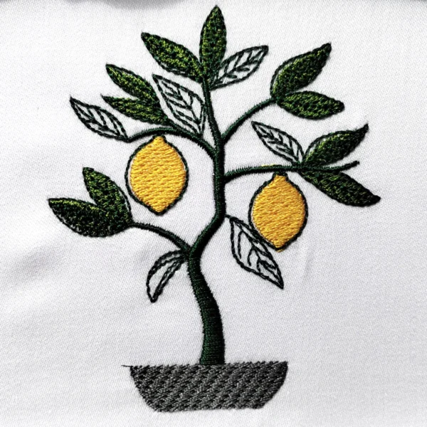 Lemon tree embroidery design - tree embroidery pattern