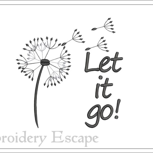 Let it go embroidery design