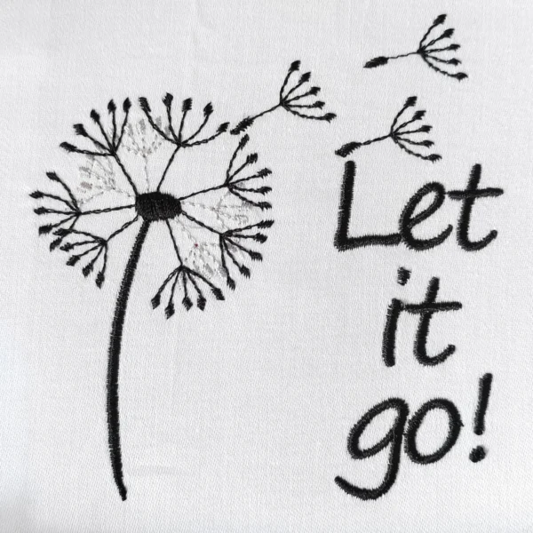 Let it go embroidery design - dandelion embroidery pattern - 1