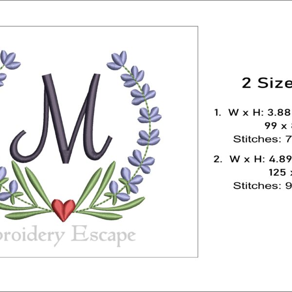 Letter M machine embroidery file