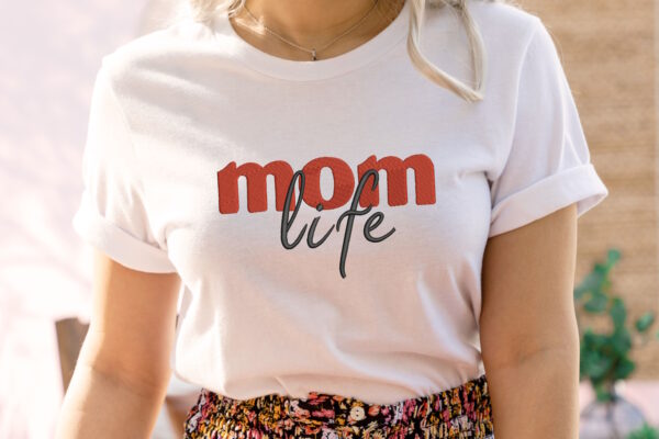 Mom life embroidery design