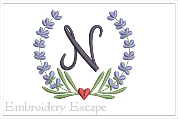 Letter N embroidery design