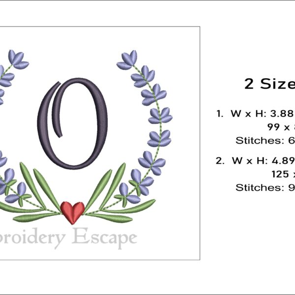 Letter O embroidery design