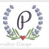 Letter P machine embroidery design