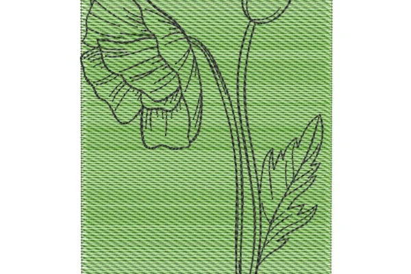 Poppy embroidery design 2 - abstract floral embroidery pattern