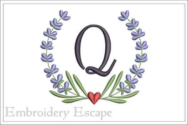Letter Q embroidery design