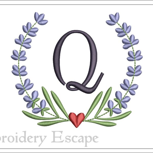 Letter Q embroidery design