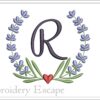 Letter R embroidery design