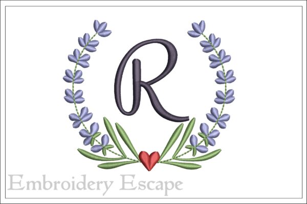 Letter R embroidery design