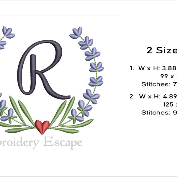 Letter R embroidery design