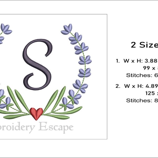 Letter S embroidery design