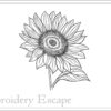 Sunflower sketch embroidery design