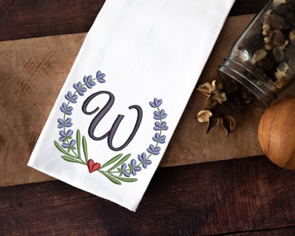 Letter W machine embroidery design