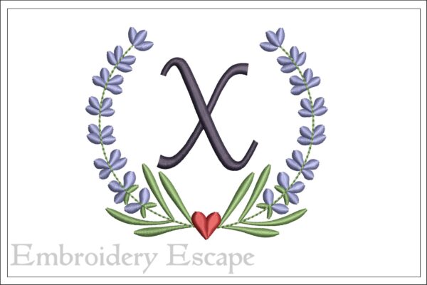 Letter X embroidery design
