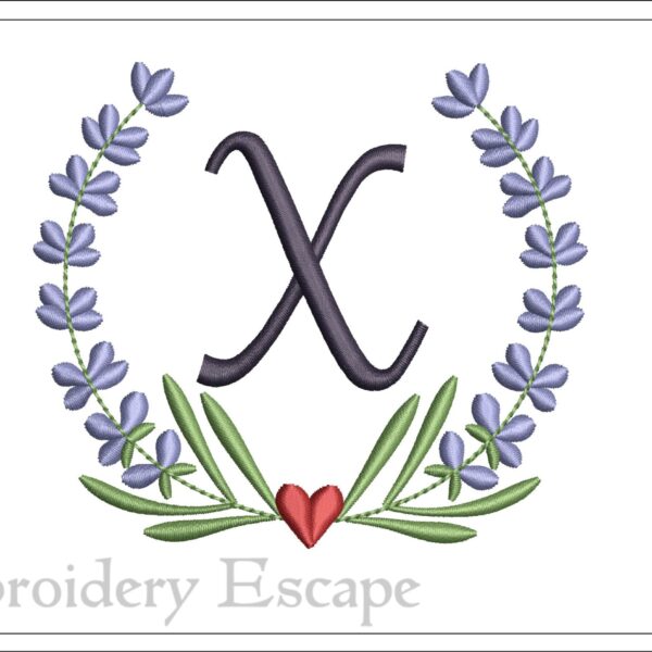 Letter X embroidery design