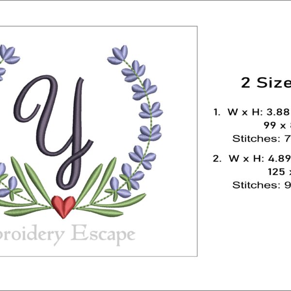 Letter Y embroidery design