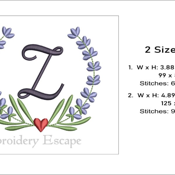 Letter Z embroidery design