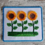 Fringe Sunflowers Embroidery Design - Floral Pattern