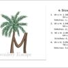 Palm tree letter M embroidery design