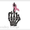 Middle finger pink ribbon embroidery design